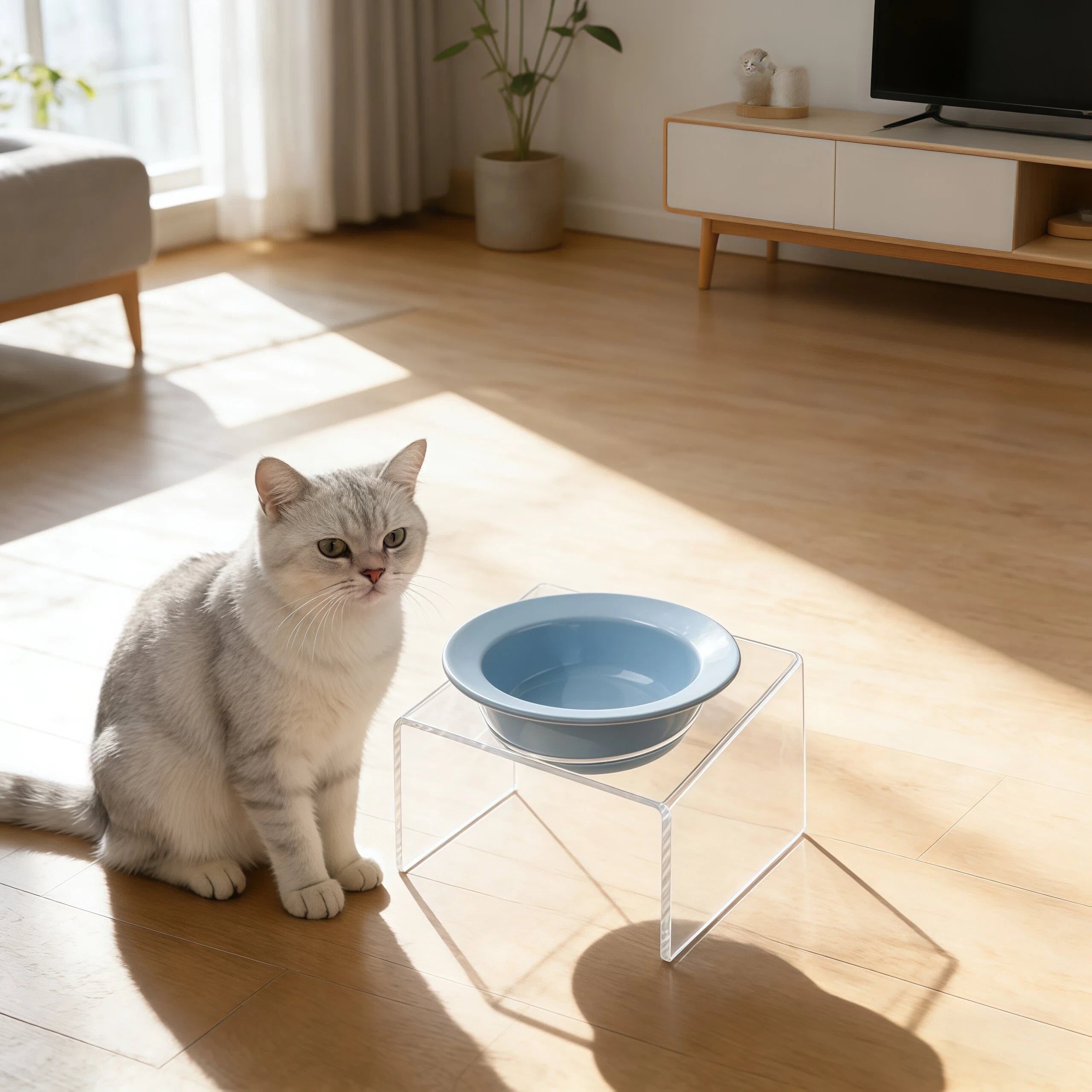 Barkmow Ciotola Rialzata in Ceramica per Cani e Gatti – Porta Cibo con Supporto Ergonomico a Forma di Cappello, Design Colorato Stile Dopamine per Animali di Piccola e Media Taglia