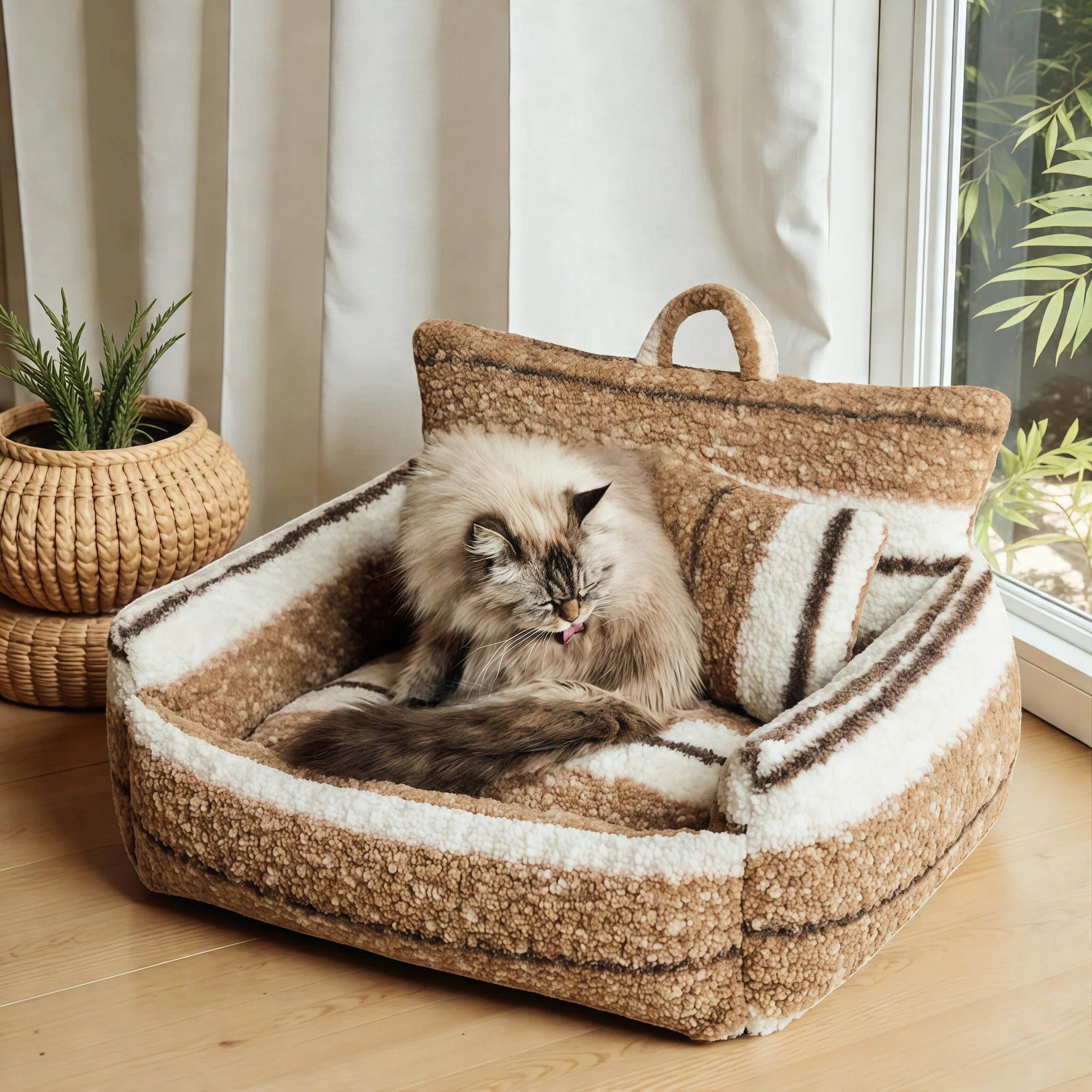Barkmow Cuccia Morbida per Cani e Gatti in Peluche Spessa e Calda – Letto Sofa per Animali Domestici, Sfoderabile e Lavabile, Ideale per Autunno/Inverno e Tutte le Stagioni