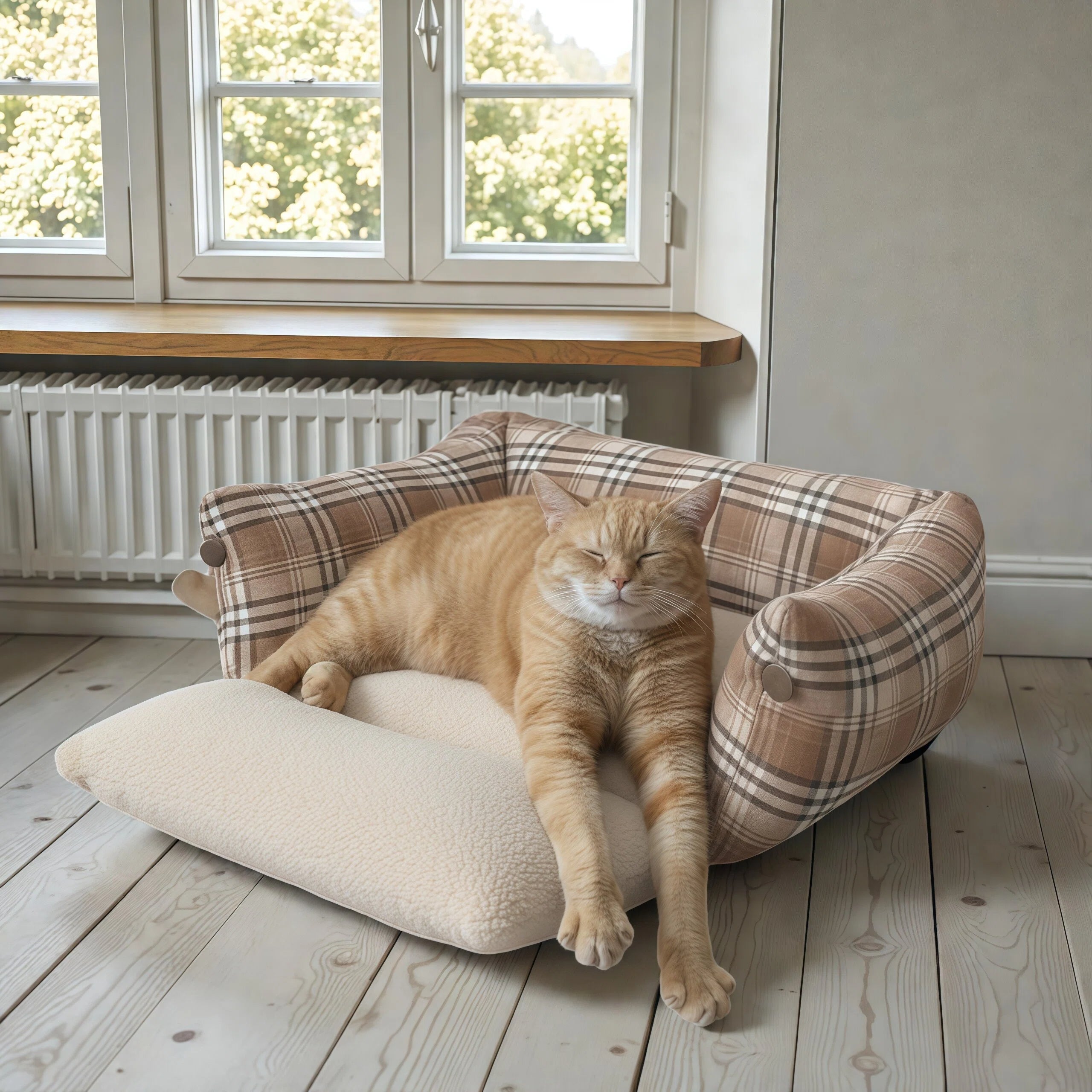 Barkmow Cuccia Sofa per Cani e Gatti con Bordi Alti in Tessuto Morbido – Letto per Animali Sfoderabile e Imbottito, Caldo per l’Inverno e Adatto a Tutte le Stagioni