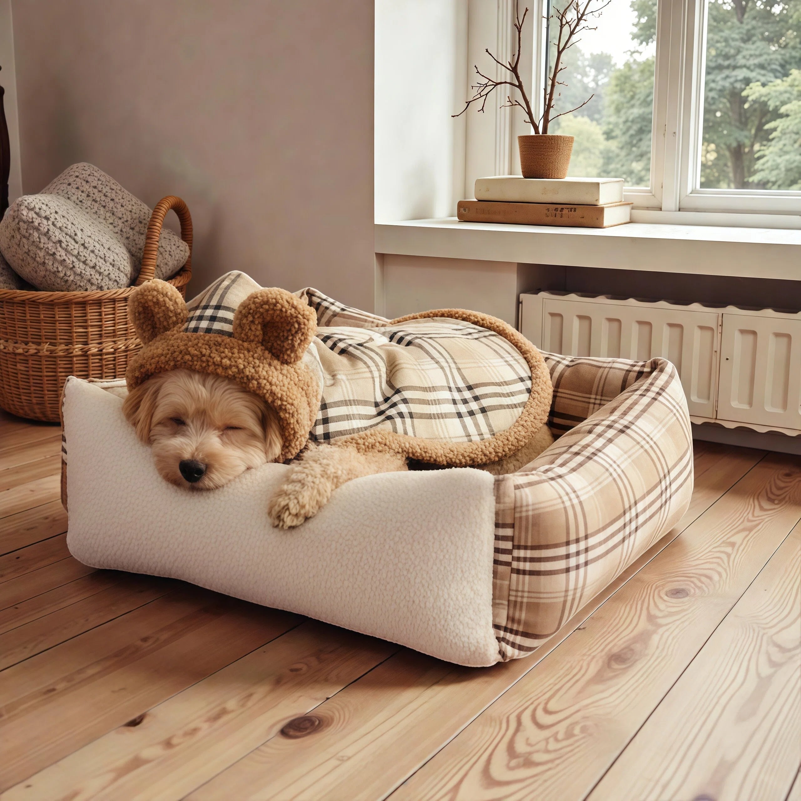 Barkmow Cuccia Sofa per Cani e Gatti con Bordi Alti in Tessuto Morbido – Letto per Animali Sfoderabile e Imbottito, Caldo per l’Inverno e Adatto a Tutte le Stagioni