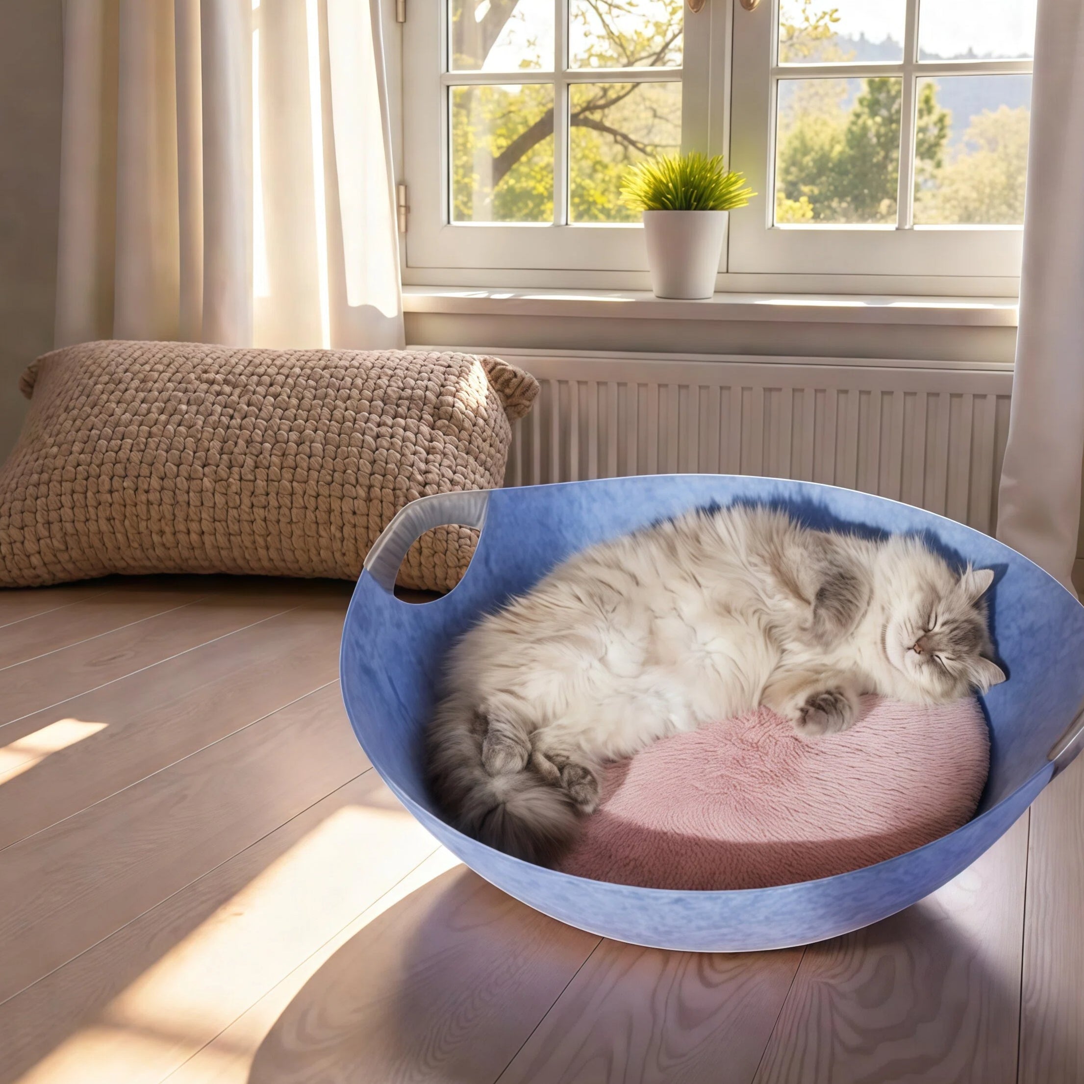Barkmow Cuccia Gatto in Feltro con Tiragraffi – Letto 2 in 1 Lavabile e Resistente, Design Moderno