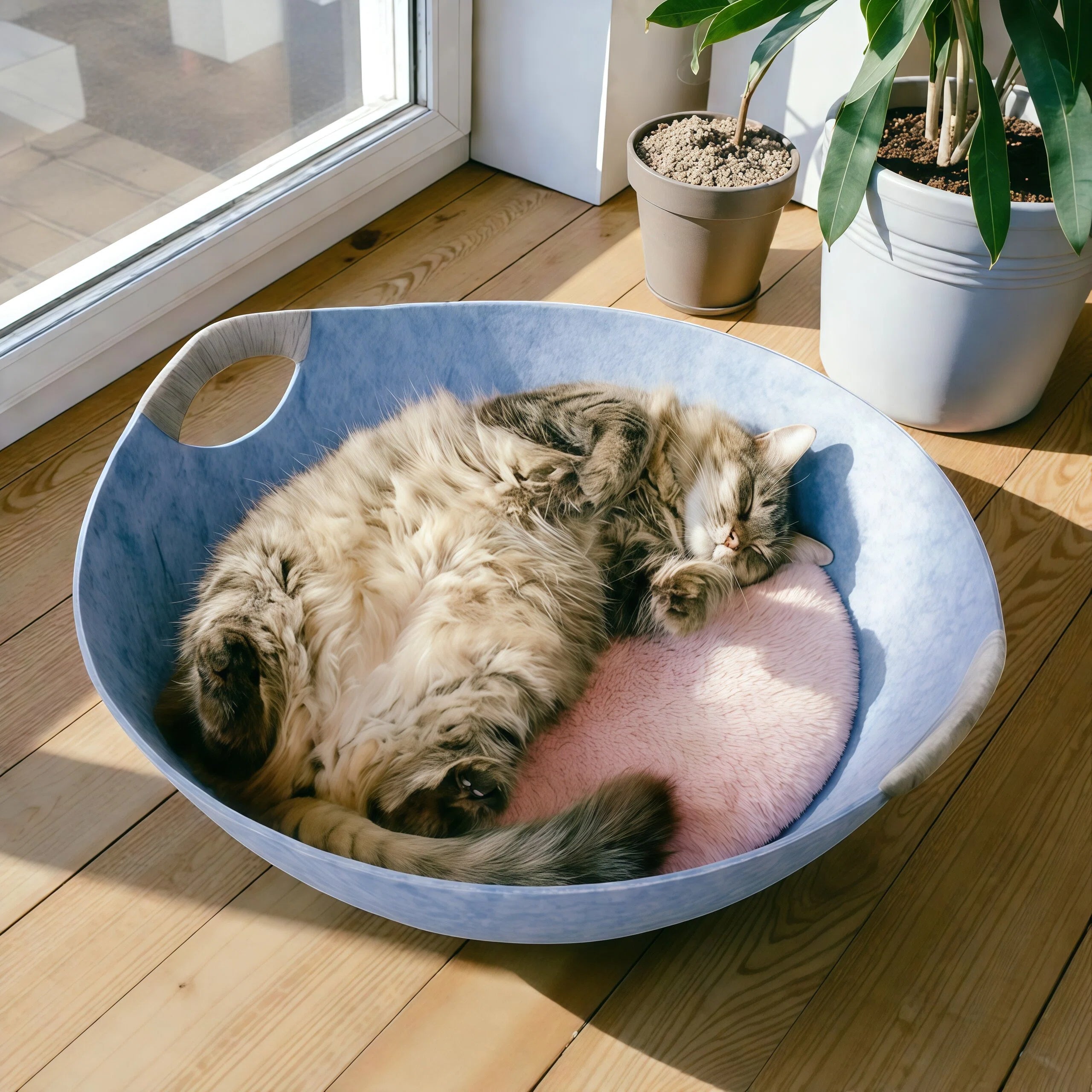 Barkmow Cuccia Gatto in Feltro con Tiragraffi – Letto 2 in 1 Lavabile e Resistente, Design Moderno