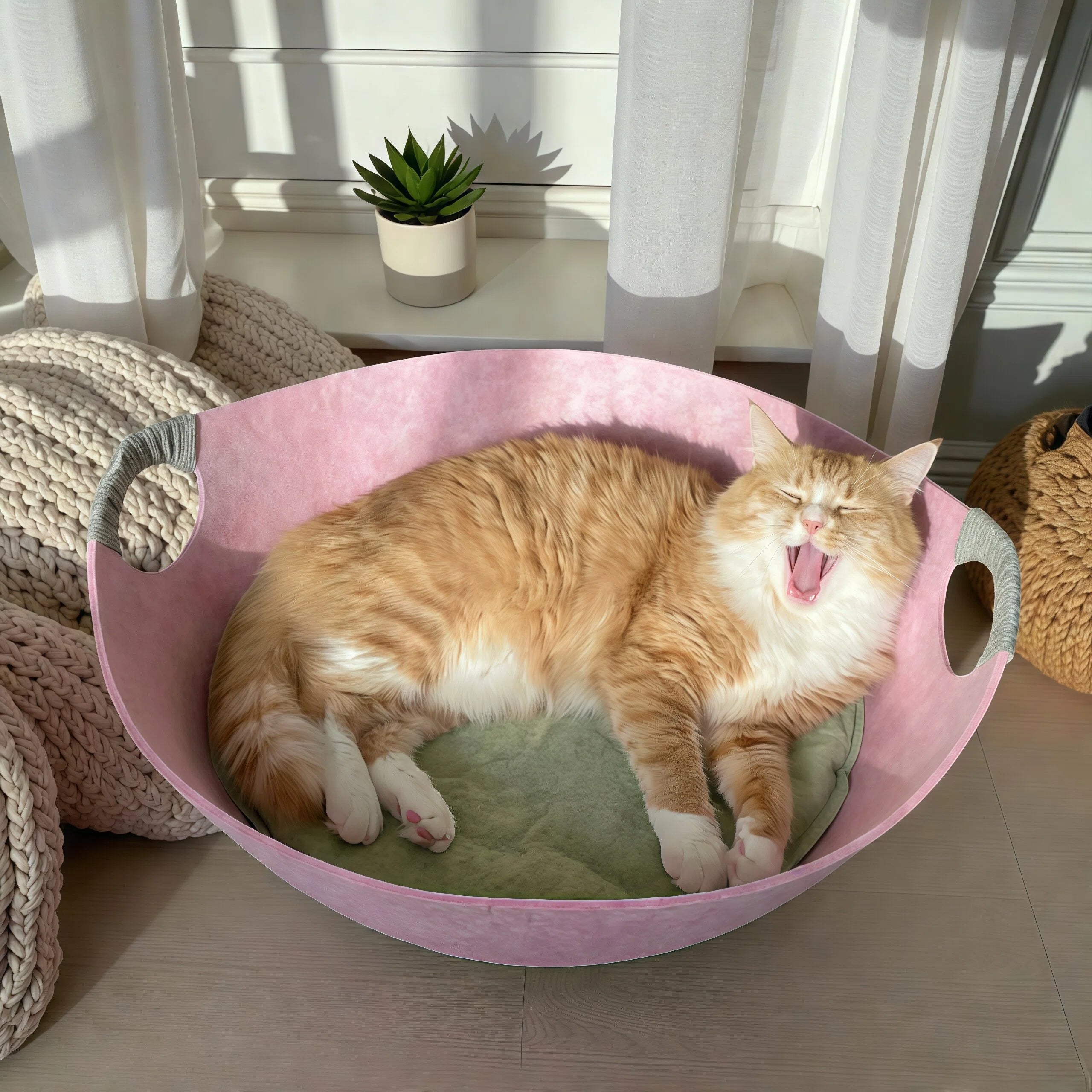 Barkmow Cuccia Gatto in Feltro con Tiragraffi – Letto 2 in 1 Lavabile e Resistente, Design Moderno