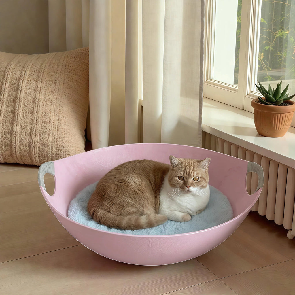 Barkmow Cuccia Gatto in Feltro con Tiragraffi – Letto 2 in 1 Lavabile e Resistente, Design Moderno