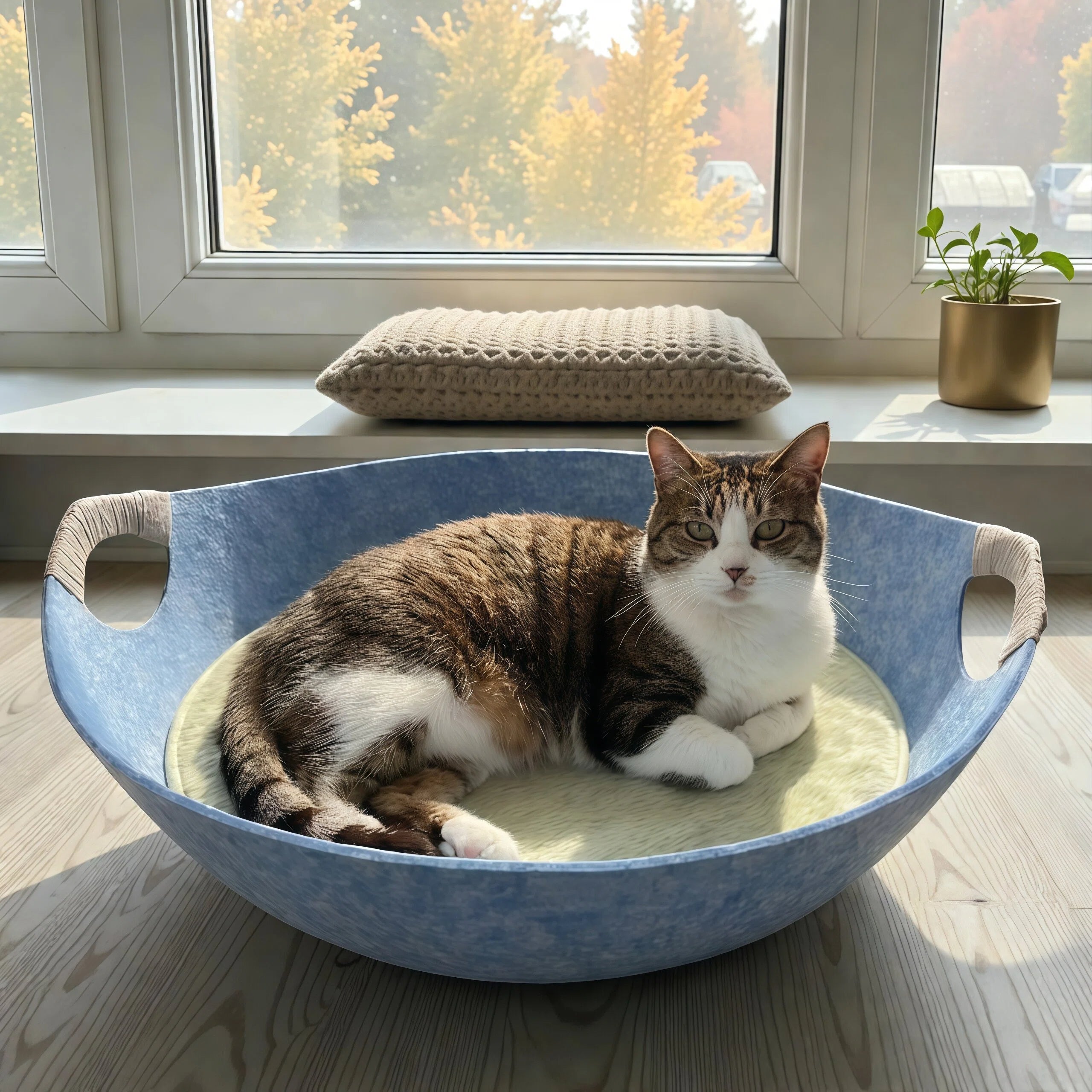 Barkmow Cuccia Gatto in Feltro con Tiragraffi – Letto 2 in 1 Lavabile e Resistente, Design Moderno