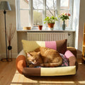 Barkmow Letto Sofa per Cani e Gatti con Rivestimento Sfoderabile – Cuccia Imbottita e Calda per l’Inverno, Utilizzabile Tutto l’Anno, Design Berry Party