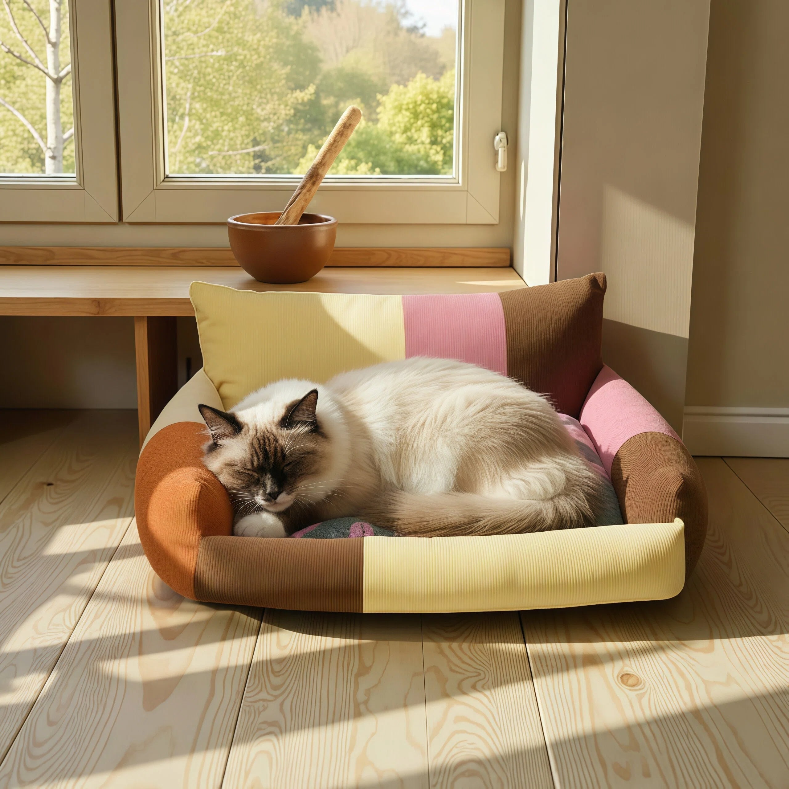 Barkmow Letto Sofa per Cani e Gatti con Rivestimento Sfoderabile – Cuccia Imbottita e Calda per l’Inverno, Utilizzabile Tutto l’Anno, Design Berry Party