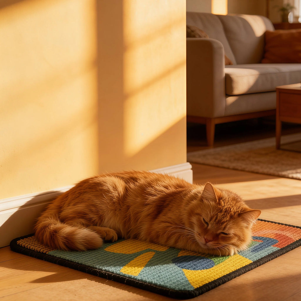 Barkmow Pannello Tiragraffi per Gatti in Sisal Autoadesivo – Tappetino Antigraffio per Divano e Parete, Superficie Resistente per la Cura delle Unghie