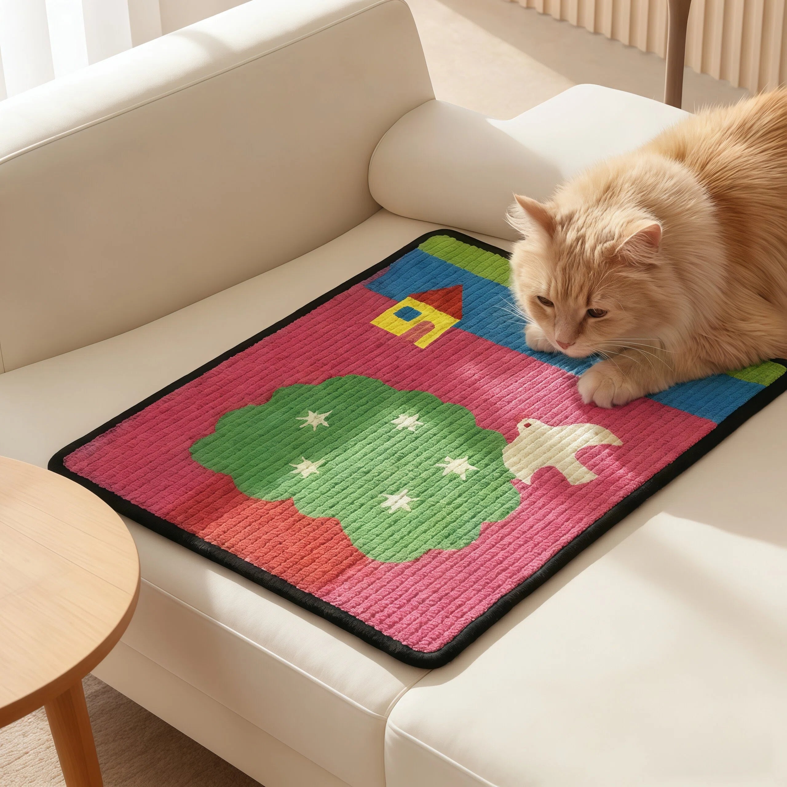 Barkmow Pannello Tiragraffi per Gatti in Sisal Autoadesivo – Tappetino Antigraffio per Divano e Parete, Superficie Resistente per la Cura delle Unghie