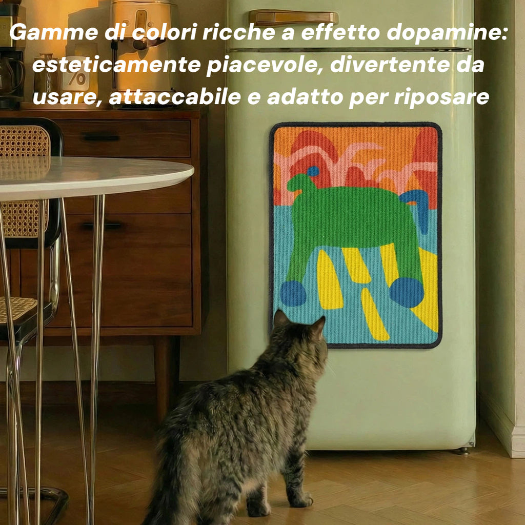 Barkmow Pannello Tiragraffi per Gatti in Sisal Autoadesivo – Tappetino Antigraffio per Divano e Parete, Superficie Resistente per la Cura delle Unghie