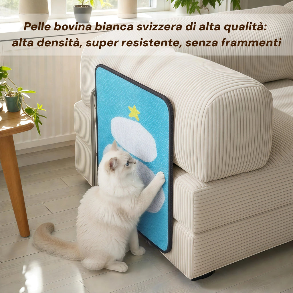 Barkmow Tiragraffi da Parete per Gatti in Cartone Ondulato Premium – Rivestimento Antigraffio Resistente con Carta Bianca Svedese, Formato Grande per Protezione Divani