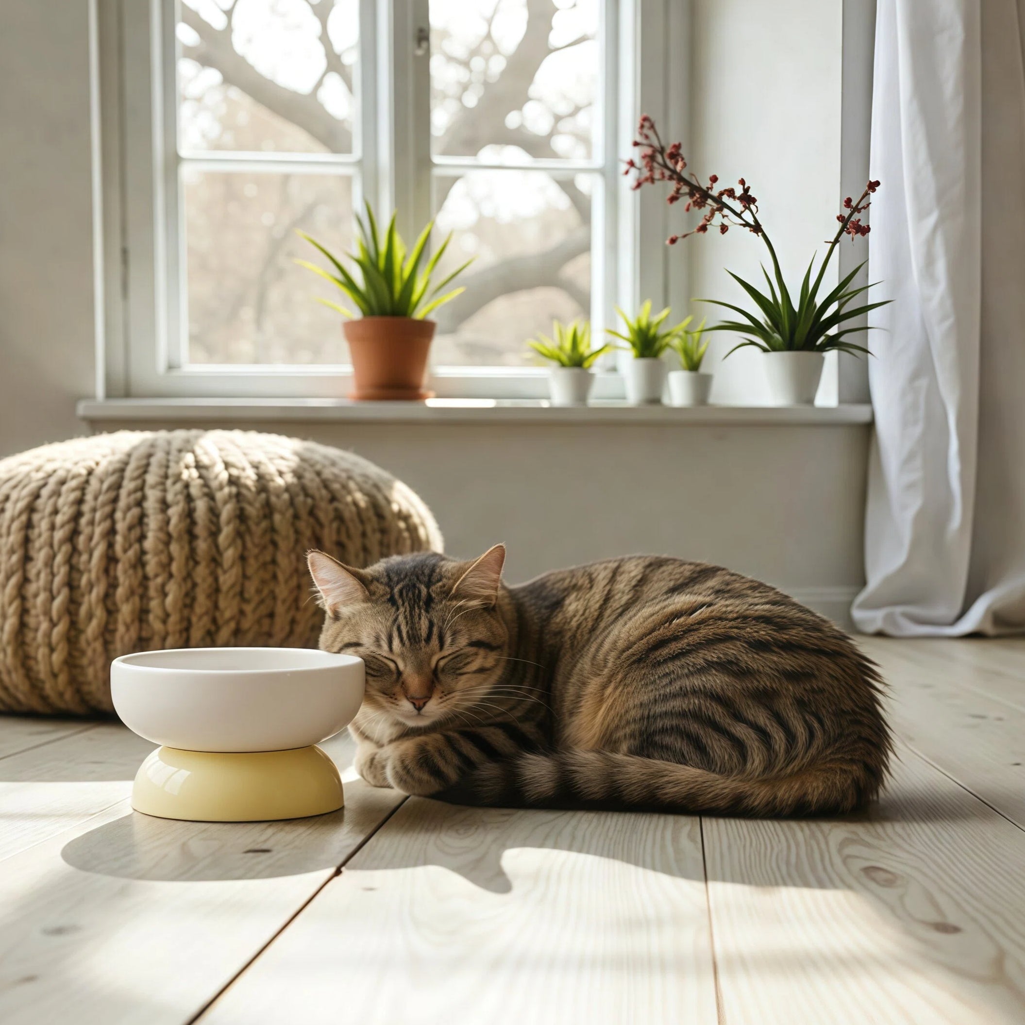 Barkmow Ciotola Rialzata in Ceramica per Cani e Gatti – Porta Cibo e Acqua con Supporto Ergonomico Antiribaltamento, Design Colorato Stile Dopamine